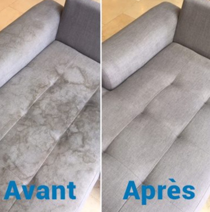 Nettoyage canapé avant/apres